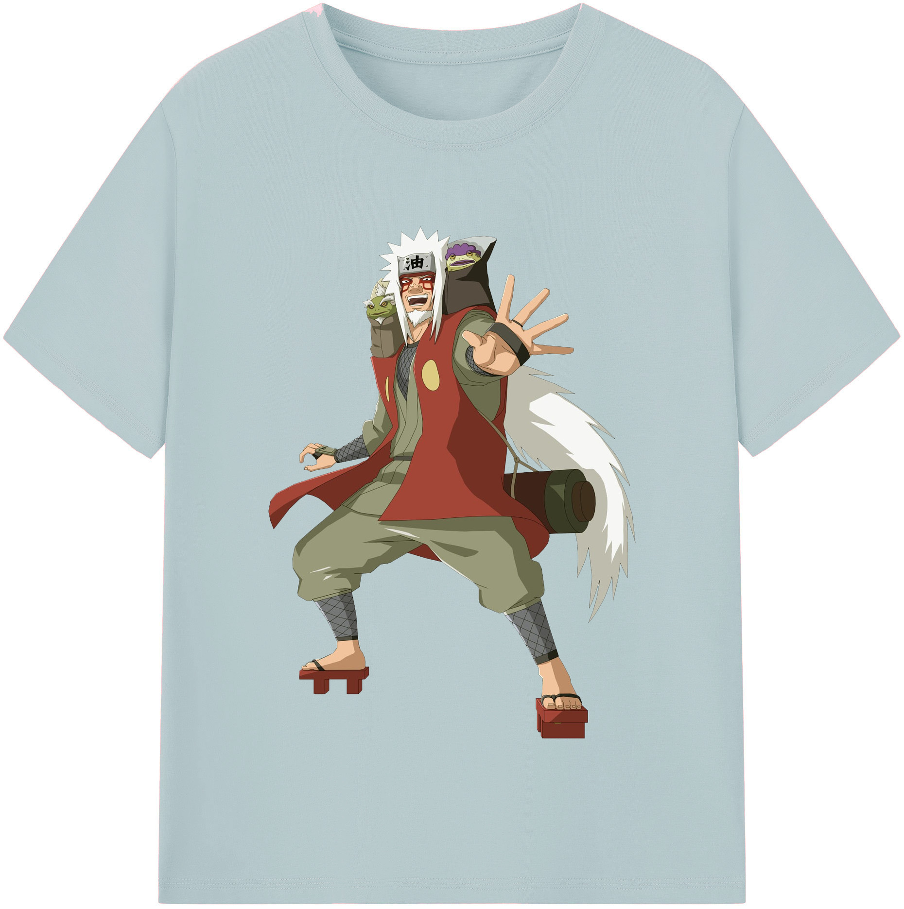 （画像用） NARUTO -ナルト- 自来也（じらいや） Jiraiya 綿100％半袖Tシャツ（フロントプリント）